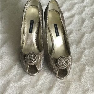 Caparros Rosegold glitter pumps